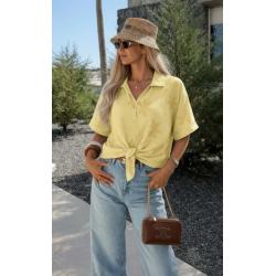chemise brodé jaune
