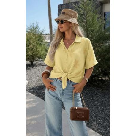 chemise brodé jaune