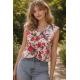 gilet sans manches fleuri