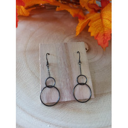 boucles d'oreilles acier noir