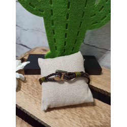 Bracelet homme marron, vert, or