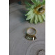 bague acier plumes dorées