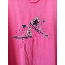 tee shirt manches longues 48/50 rose