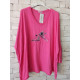 tee shirt manches longues 48/50 rose