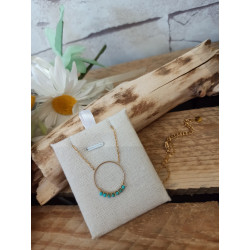 collier anneau perles turquoises
