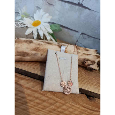 collier acier rose mandala