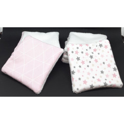 Lingettes Lavables Rose triangles et étoiles